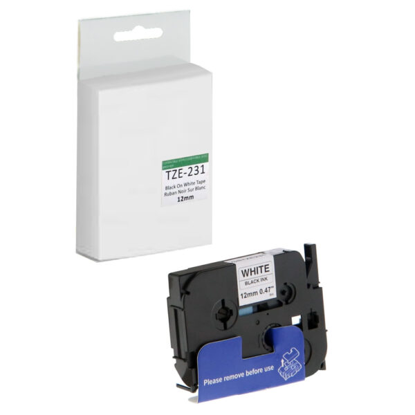 Brother TZE-231 12mm Tape - Black on White