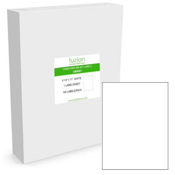 Laser/Inkjet Labels - 8 1/2" x 11" - White - 100 Pack